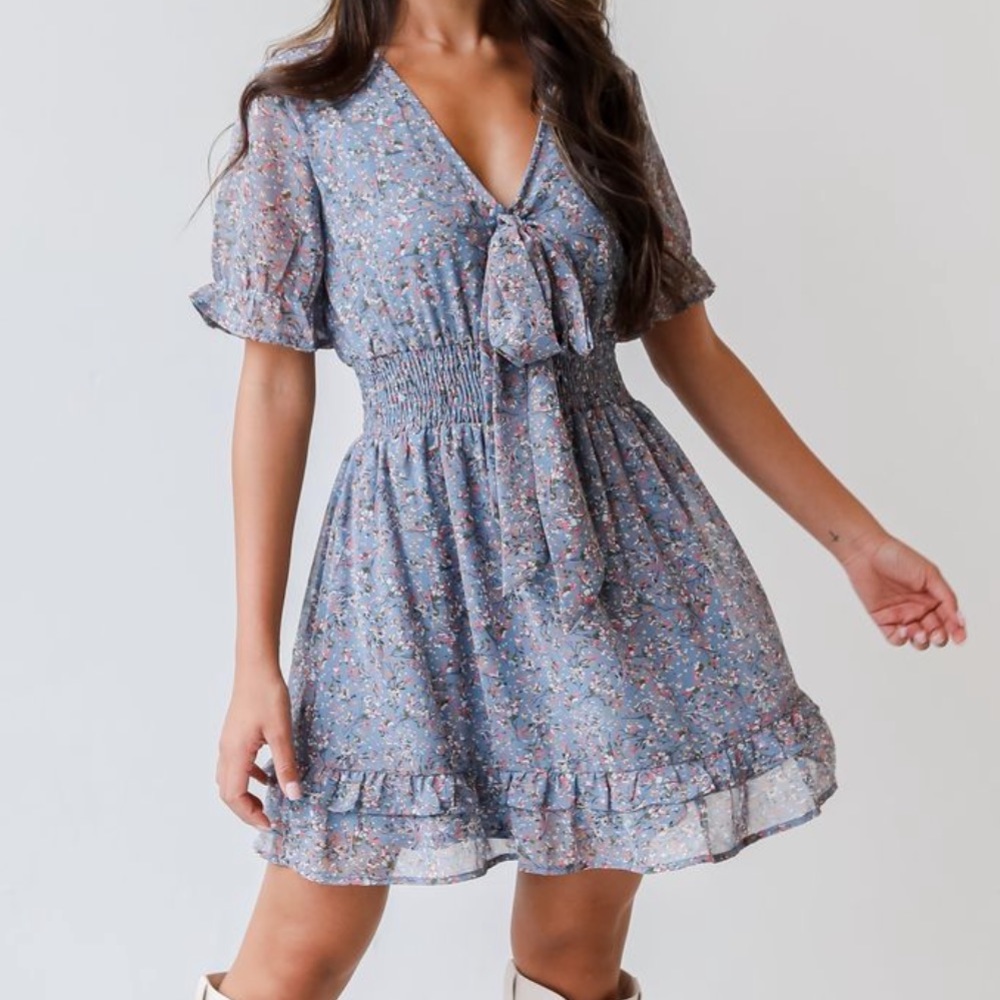 Light Blue Floral Dress